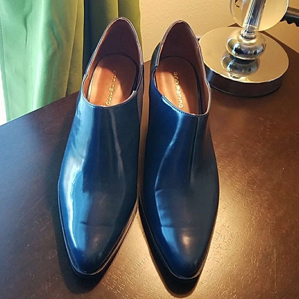 Royal Blue Block Heel Bootie